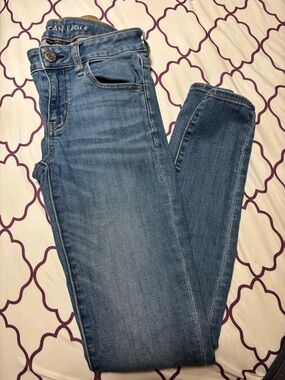 American Eagle Outfitters Skinny Jeans - Light Blue Denim